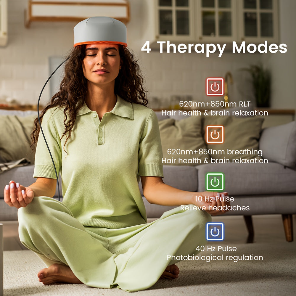 1PC Red Light Therapy Cap Led Infrared Lamp Hair Growth Devices Relax Brain Hair Loss Treatment Insomnia Head Heating Hat 102 LEDs