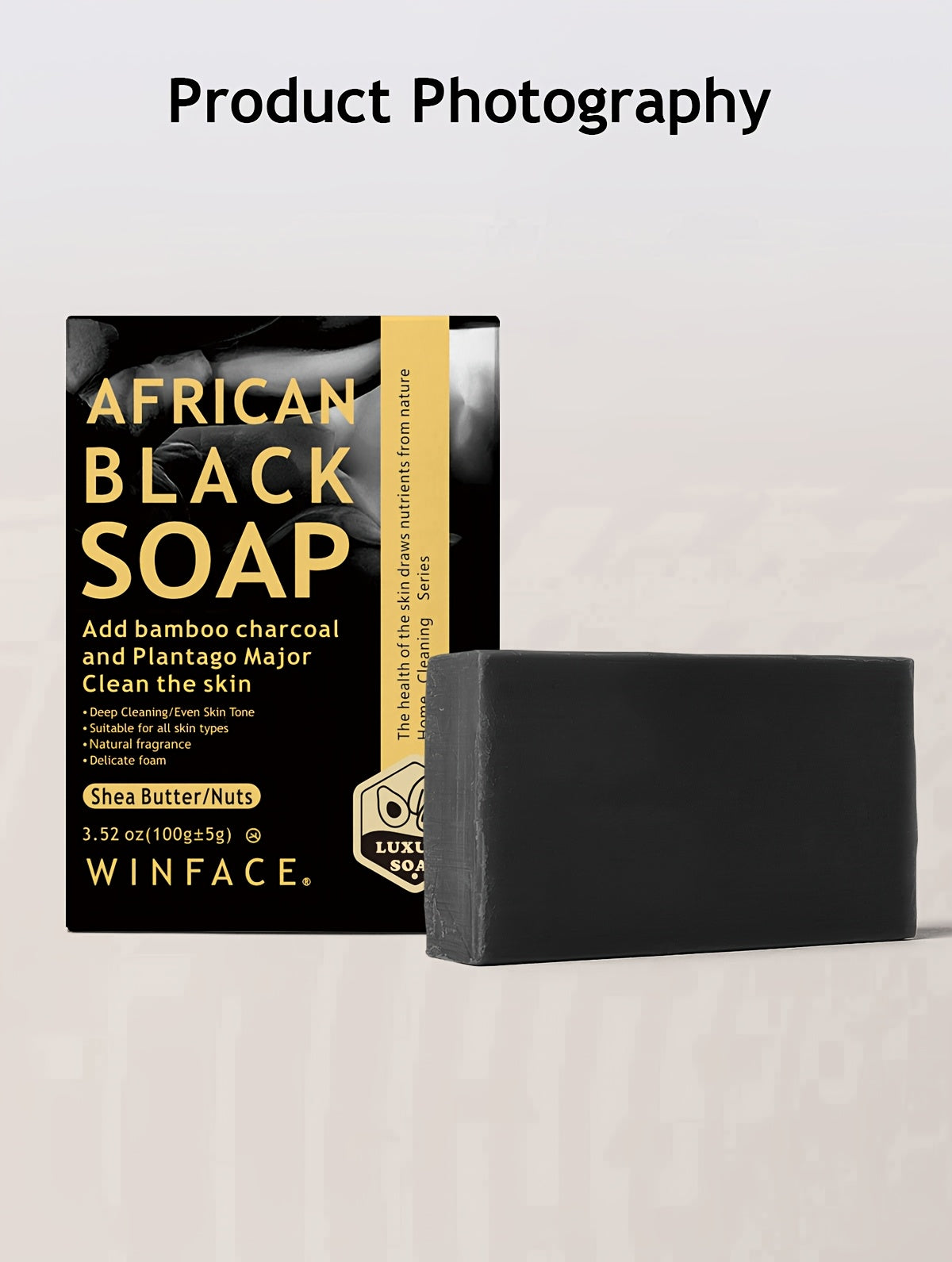 African Black Soap Bars with Shea Butter & Coconut Oil