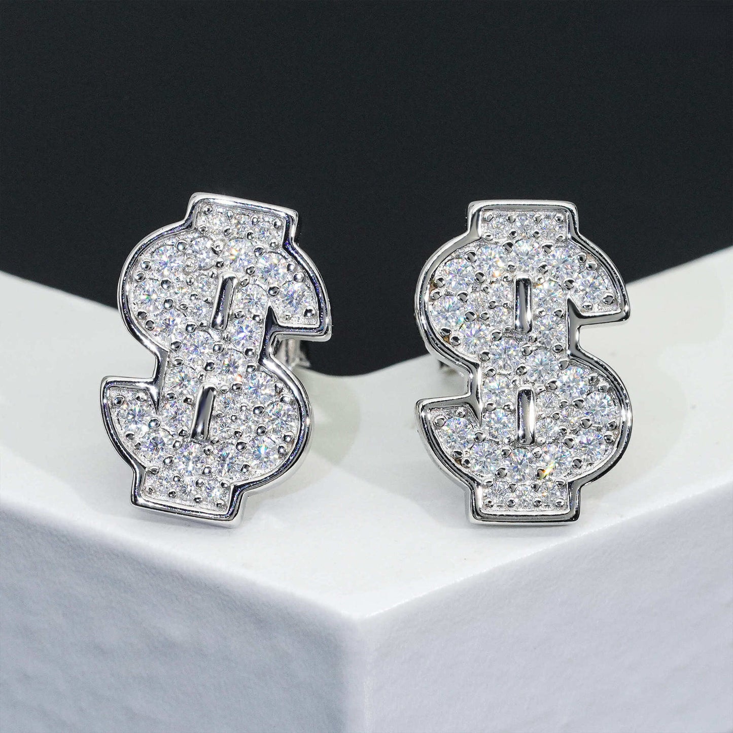 New US Dollars Earrings S925 Silver Hip-hop Jewelry Moissanite Earrings for Men And Women Trendy Personality Birthday Gift Holiday Present