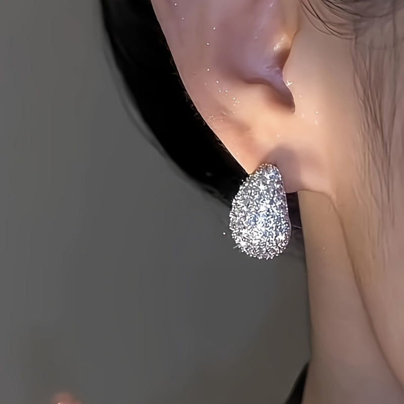 Moissanite Water Drop Earrings in Sterling Silver for Couples