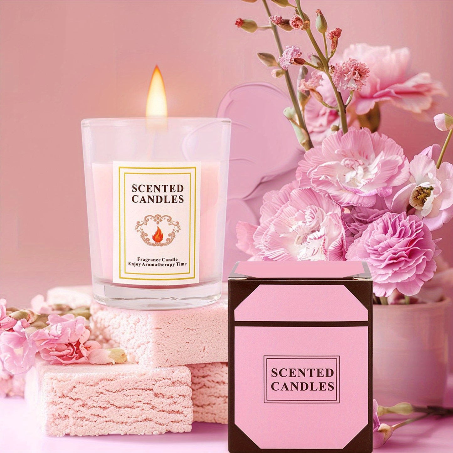 Chic Pink "I'm Not Old, I'm Classic" Insulated Travel Tumbler Set with Lid - Includes Scented Candle, Bath Soap, & Floral Bookmark - Ideal Birthday & Christmas Gift for Men & Women Turning 40, 50, 55, 60, 65, 70, 80, 90 Years