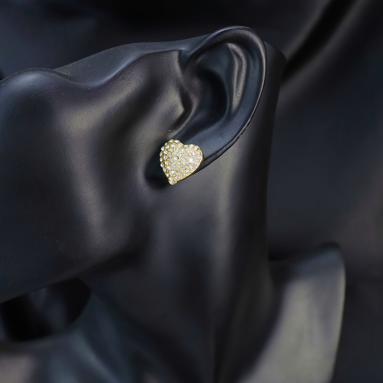 Luxury Heart-Shaped Jewelry Set, Heart-Themed Synthetic Rhinestone