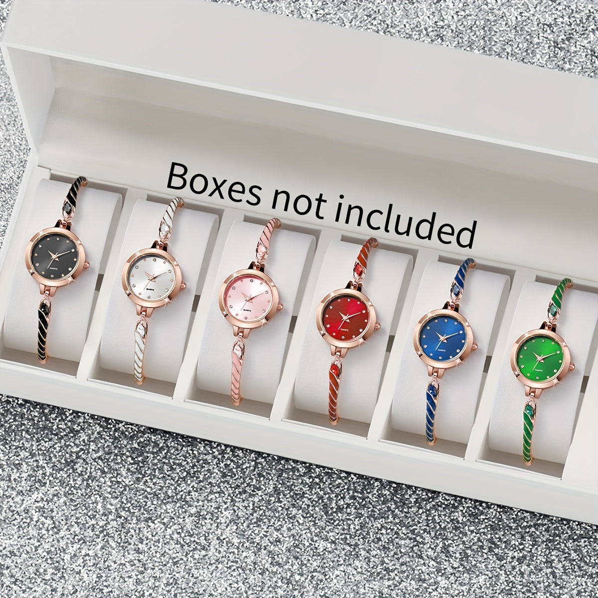 Women’s Fashion Analog Quartz Bangle Watch Set 5 Piece