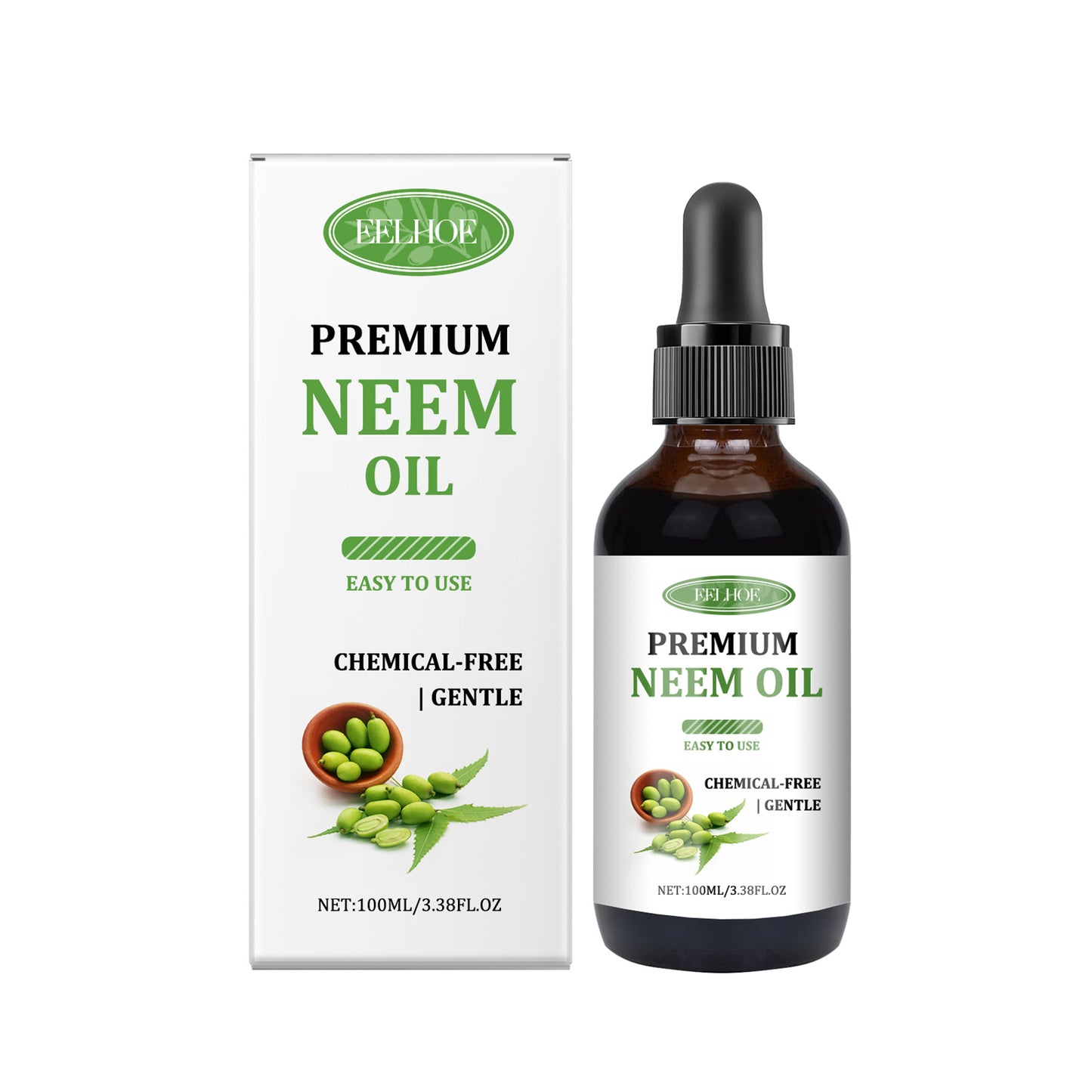 3.38FL.OZ/ - Neem Oil Multi-Nourishing Essential Oil - Enriched with Vitamin E, Gentle Ingredients, Deep Nourishing, Long-Lasting Moisturizing, for Hair/ Lashes/ Skin/ Nails