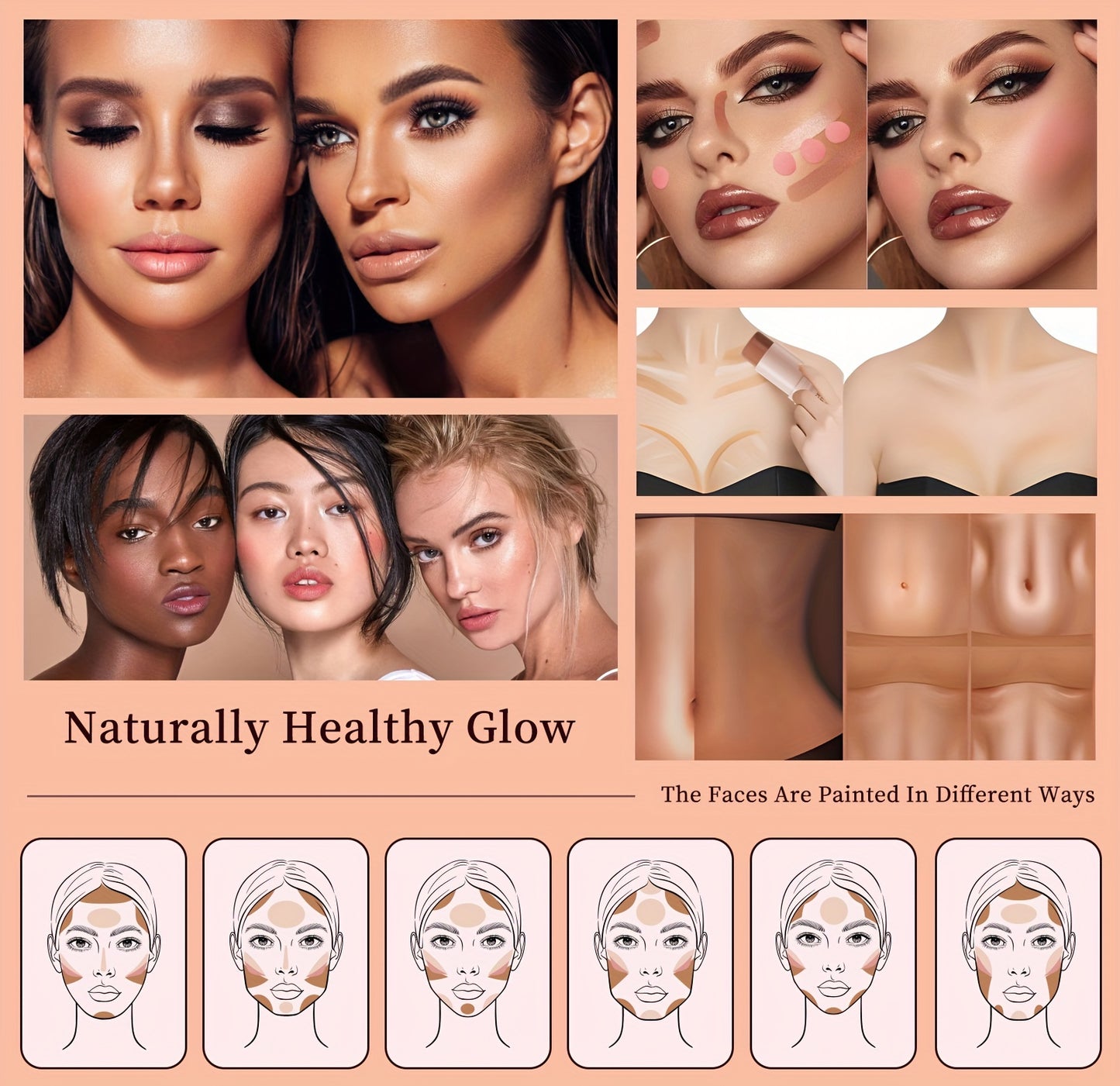 Contour, Blush, Highlighter, & Bronzer Sticks, Cream Kit