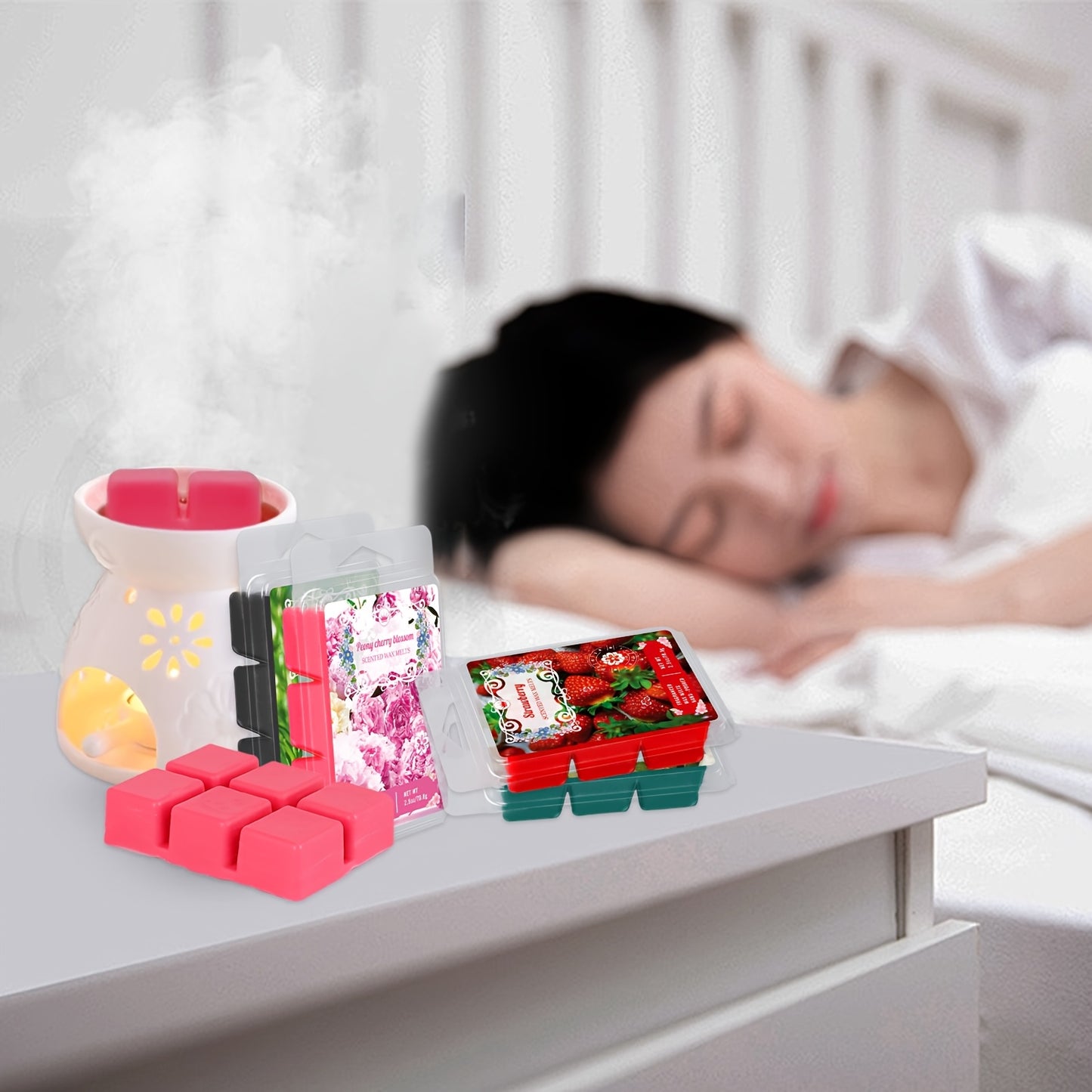 8 New Fragrance Wax Melting Cubes, 8 Different Scents, Long-lasting Fragrance, Soy Wax Cubes, Candle-making Gift Set, Holiday Gift Decoration, for Home And Office, The Wax Cubes Melt to Create A Candle Atmosphere Without Flam