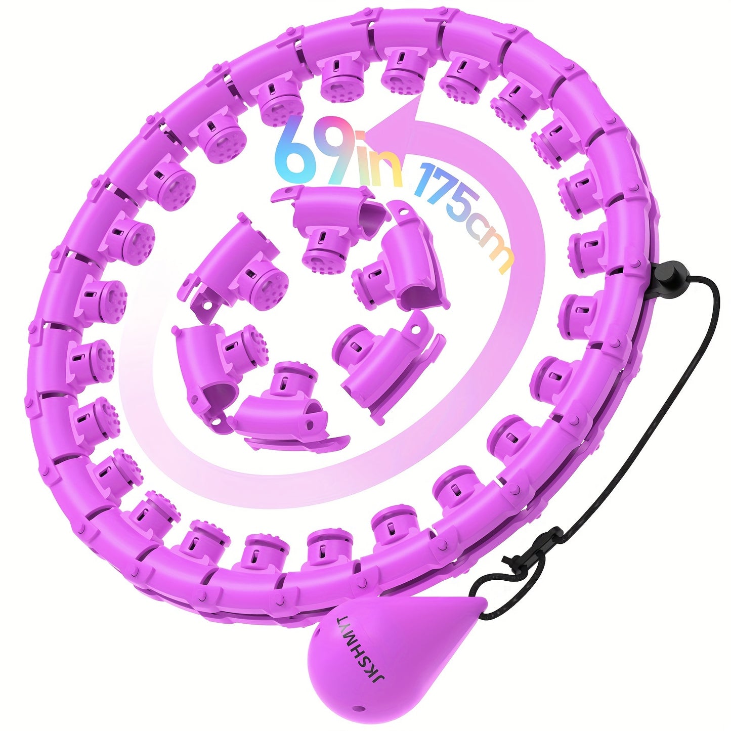 Weighted Fitness Exercise Hoop With 11 Massage Points, Adjustable