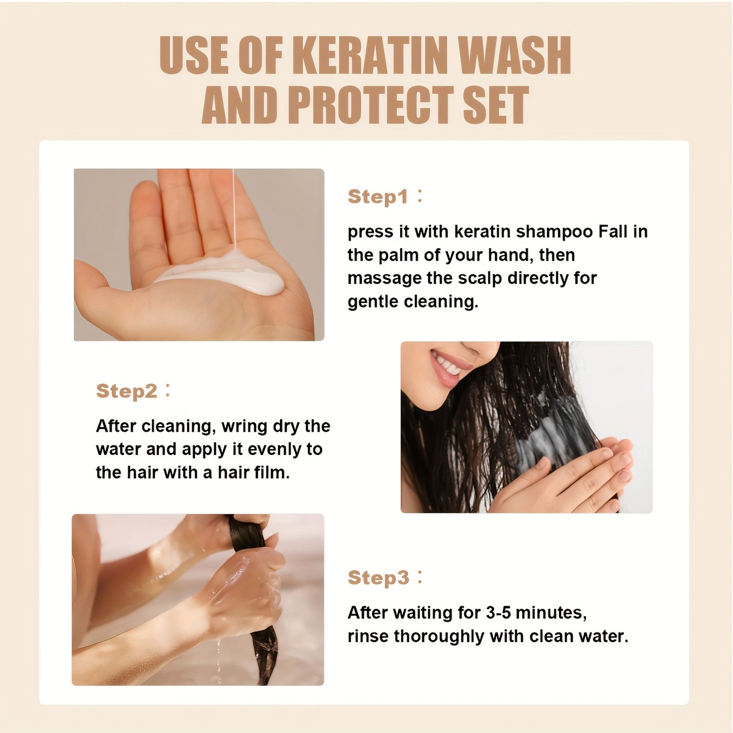 Keratin Smoothing Shampoo Conditioner Set For Healthy Hair