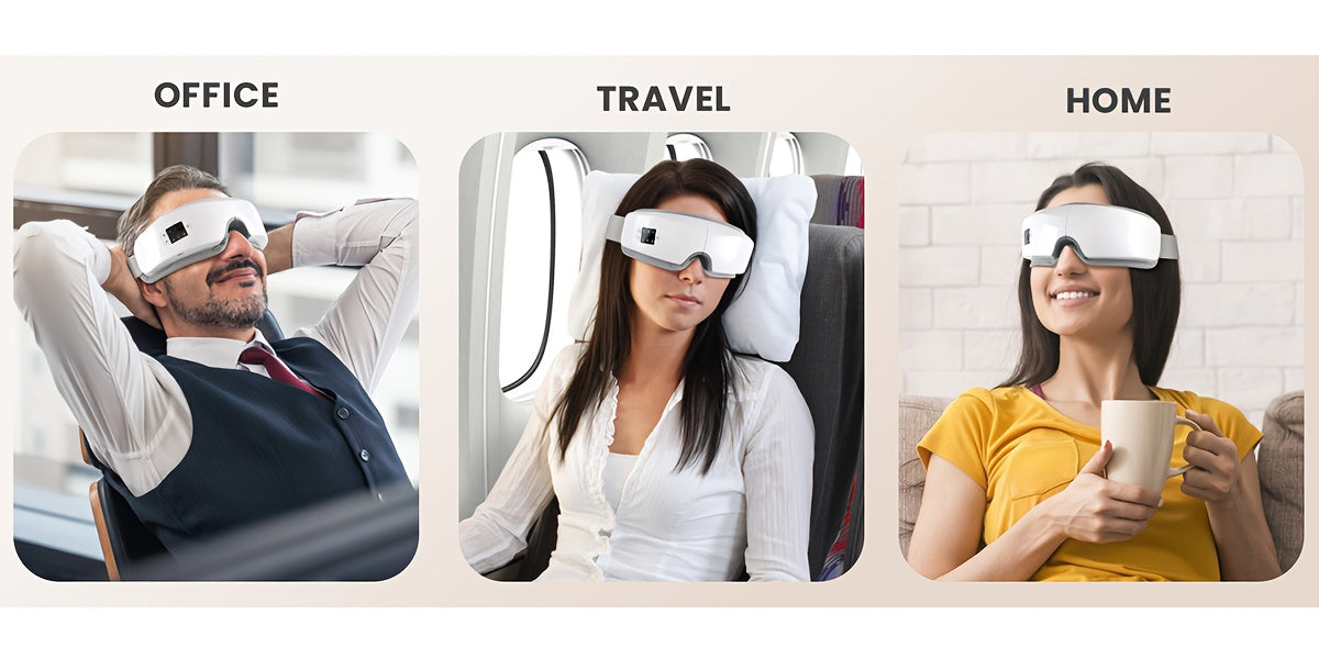 4D Intelligent Eye Massager with Pneumatic And Vibration Massage, Hot Compress, Music, And Various Massage Modes, Portable