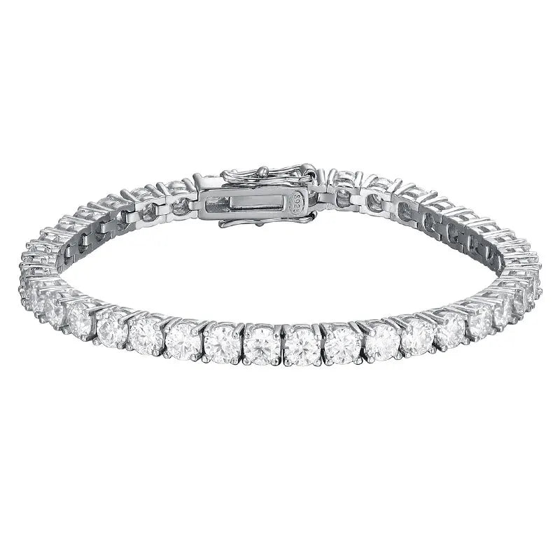 KNOBSPIN 2mm Moissanite Tennis Bracelet 925 Sterling Silver