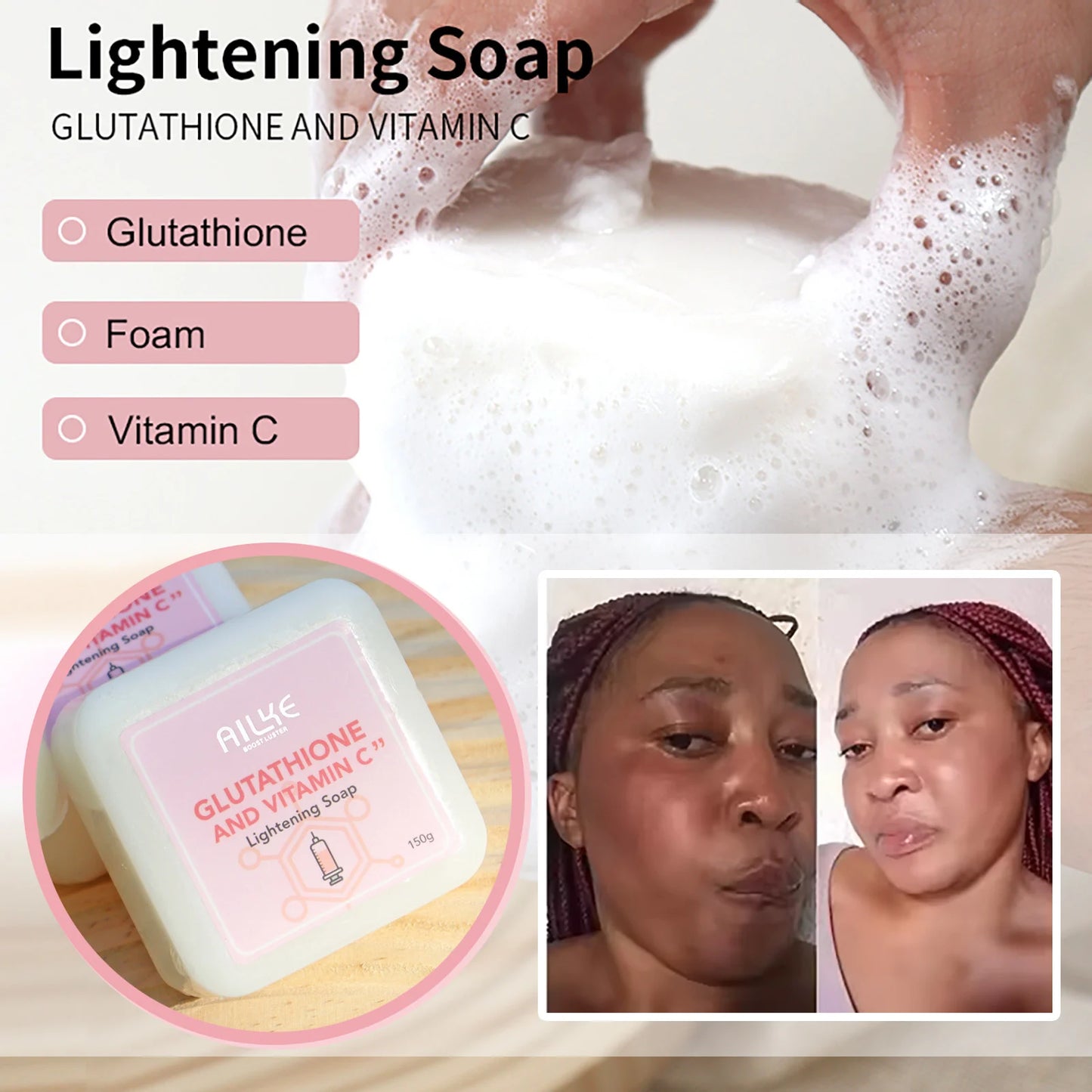Glutathione & Vitamin C with Moisturizer, Lightening Soap