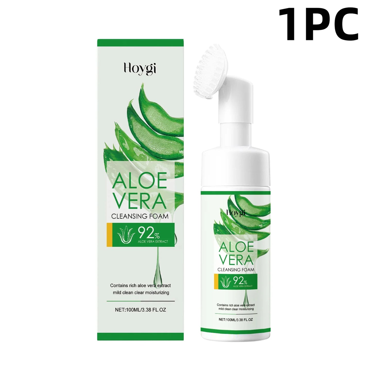 Aloe Vera Gel Foam Cleanser Soothing Facial Wash Oil Balancing Hydrating Non-Tightening Pore Purifier for Sensitive Skin care