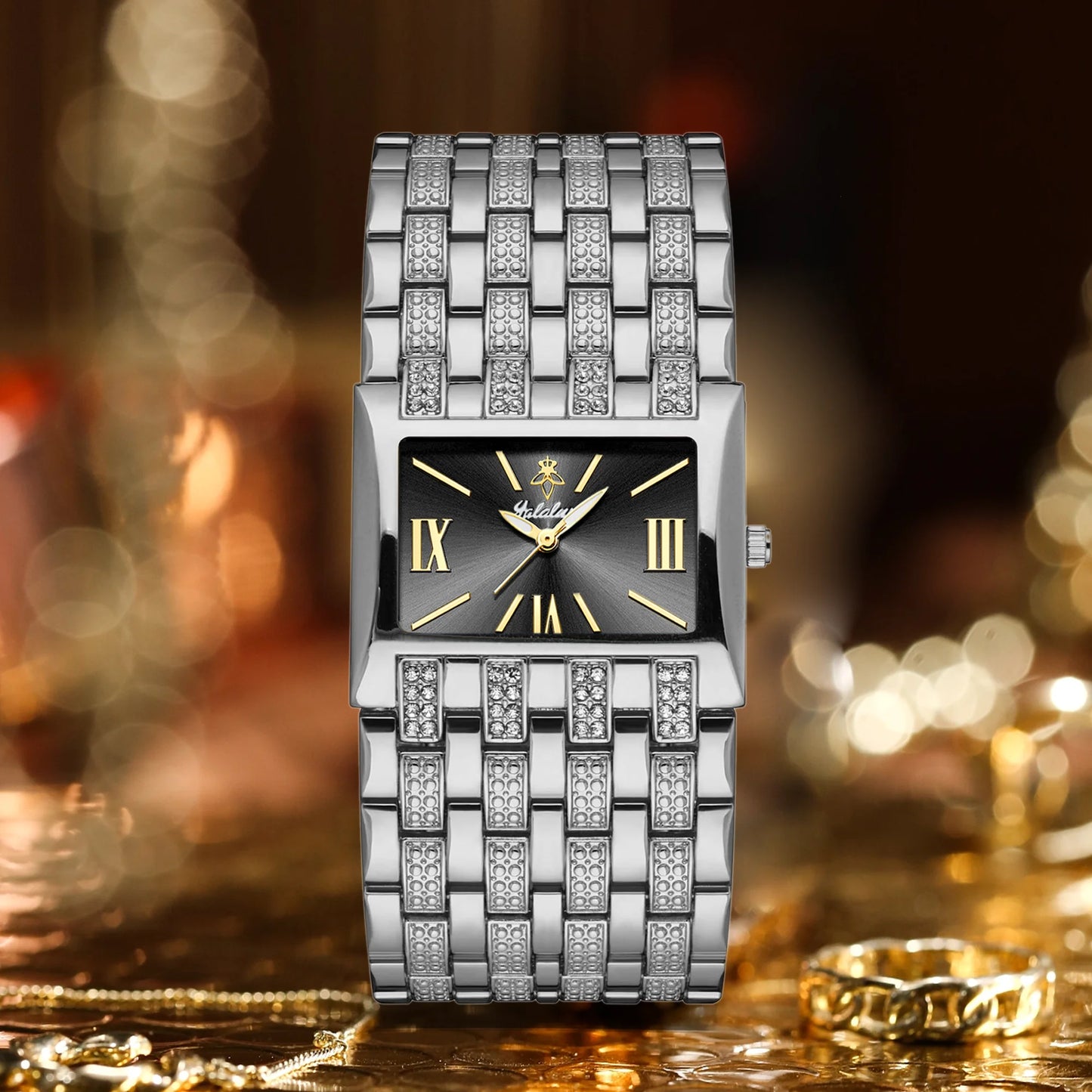 YaLaLuSi Fashion Women's Gold-Plated Quartz Watch Luxury New-Style Women's Gold Wristwatch Women's Gift Watch Box