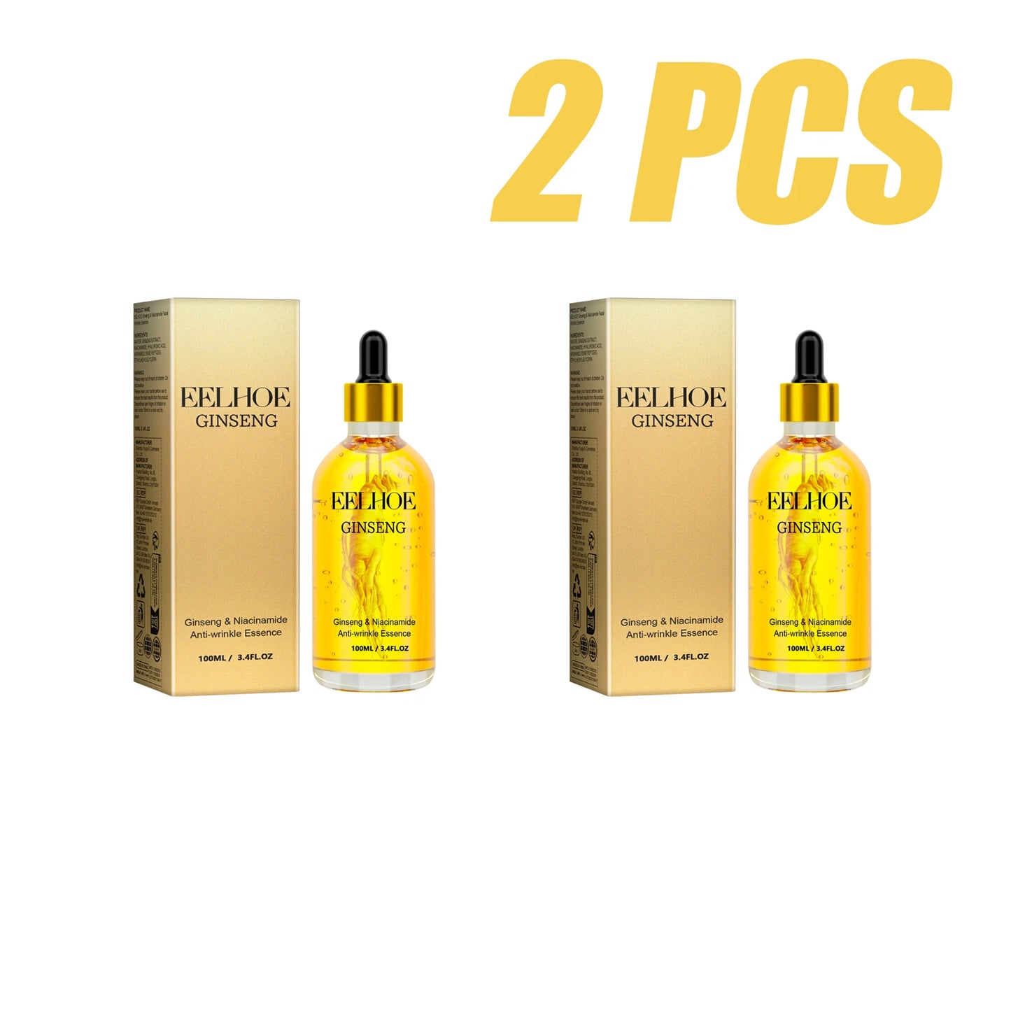 EELHOE Korean Ginseng Essence Moisture-Lock Eye Serum Smoothing Skin Refiner Light Absorbing Formula Revitalizing Face Treatment