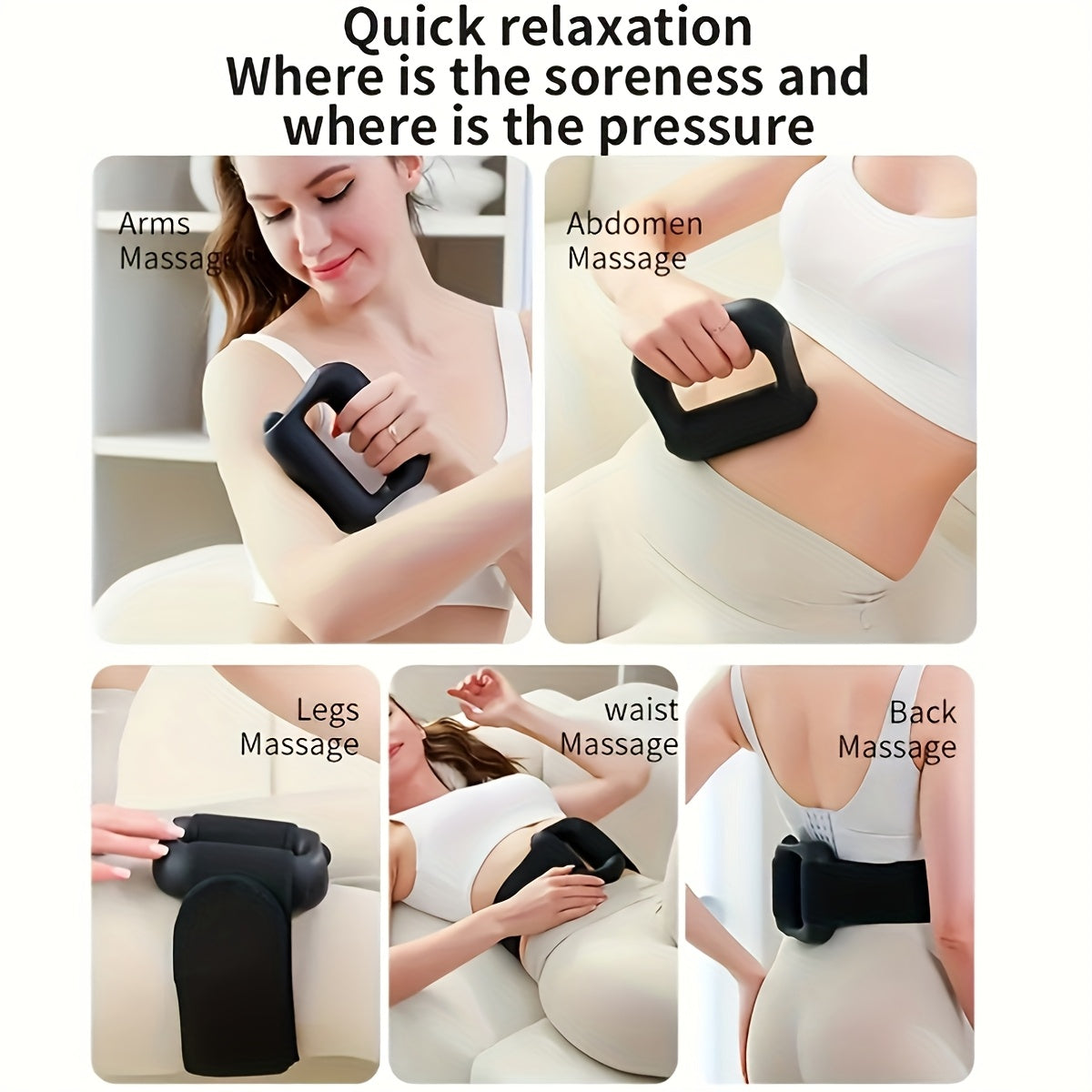 Vertical Wave Collapse Sores Handheld Massager – 5 Vibration Levels