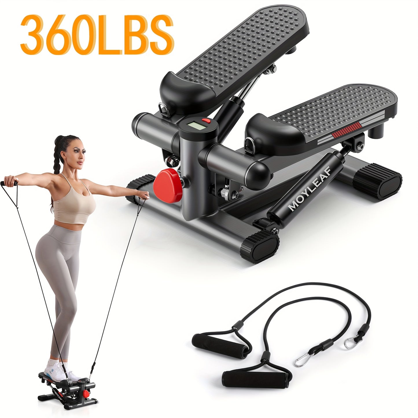 Compact Adjustable Stepper with Resistance Band