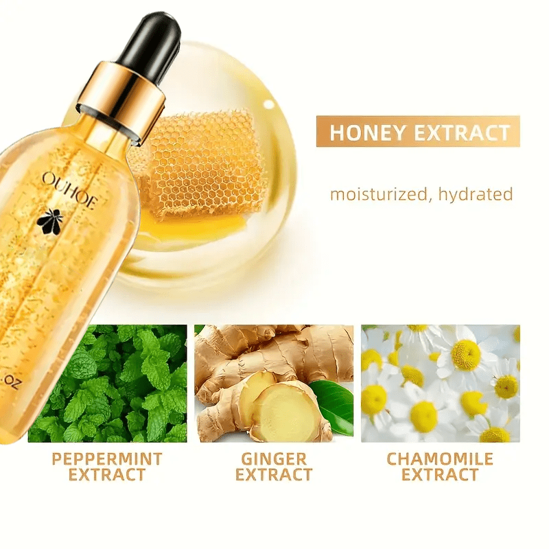5pcs Honey Firming Oil, 1.05fl.oz - Moisturizes and Firm Waist, Hips and Thighs | Hypoallergenic, Fragrance-Free, Contains Chamomile, Ginger, Vitamin E and Glycerin, Suitable for All Skin Types