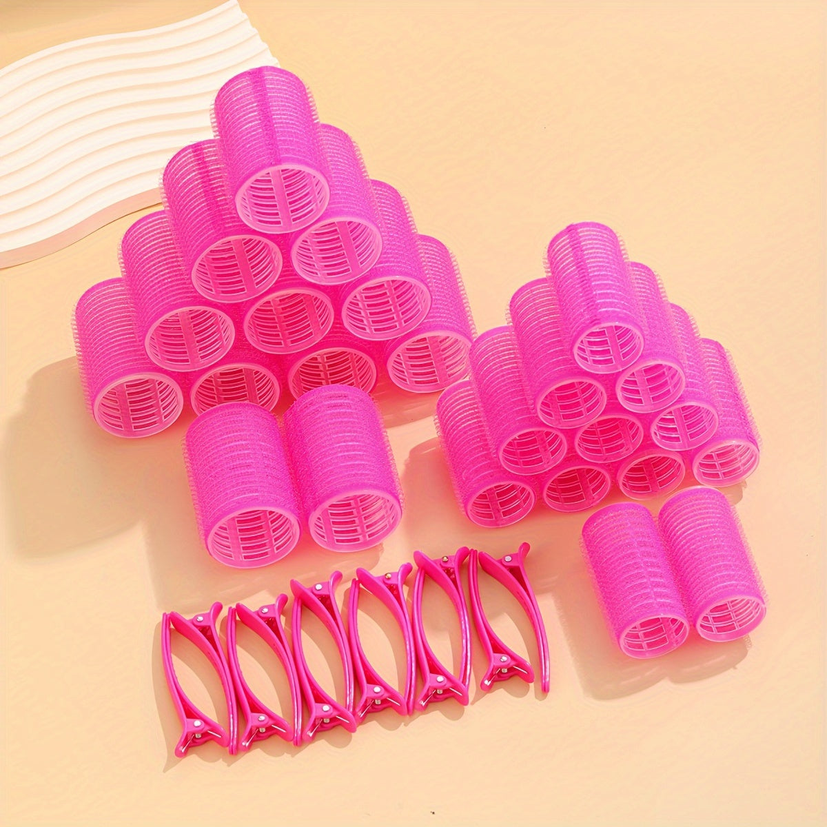 Self-Gripping Roller Kit With 24 Rollers And 12 Clips