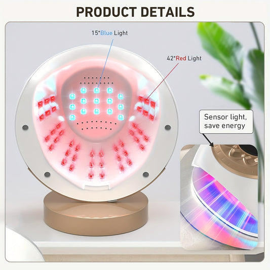 Nail Fungus Laser Upgrade Treatment Device, Adjustable Sessions Of 3/5/7/10 Minutes, Nail Laser Cleaning Fingernails & Onychomycosis, Nail Fungus Remover With 15 X 470 Nm Blue Light + 42 X 650
