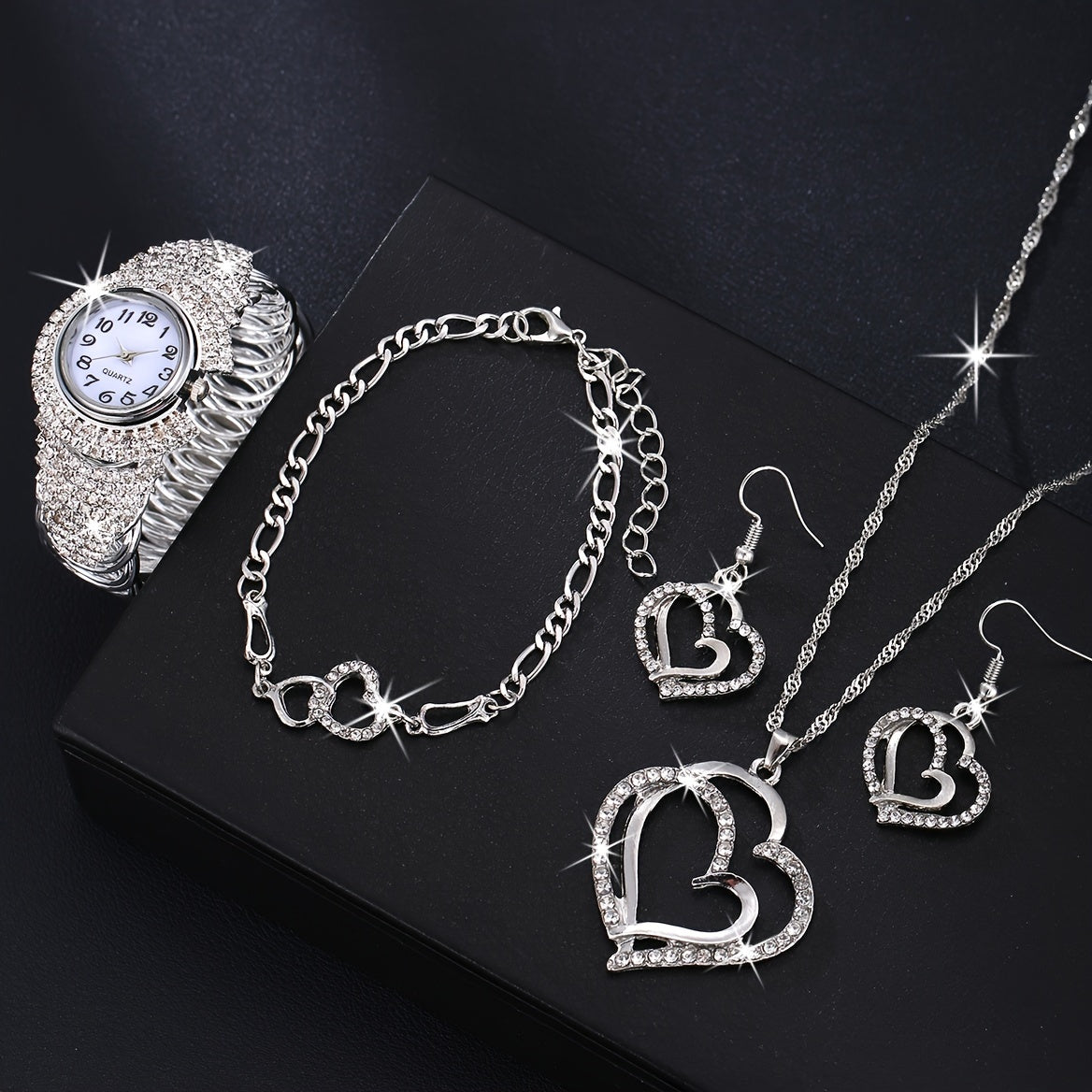 Elegant Women's Jewelry Set with Bohemian Style Watch and Necklace