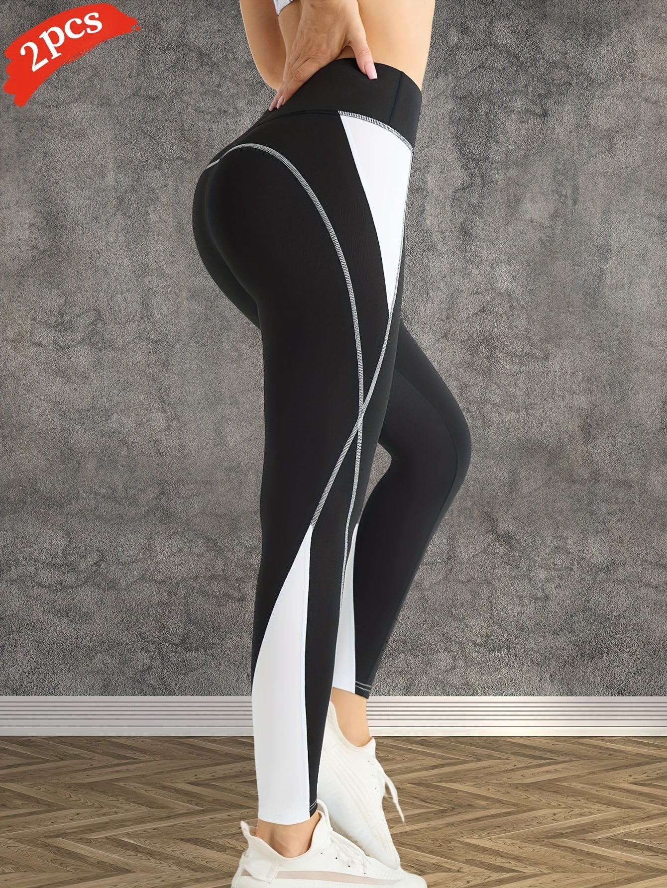 2-Pack Women's Non-See-Through Yoga Pants - High-Waisted Tummy Control Leggings, Quick-Dry Stretchy Workout Pants for Gym, Running, Pilates - Non-Slip Grip & All-Season Fitness Apparel (Machine Washable) - Ideal Gift for Wome