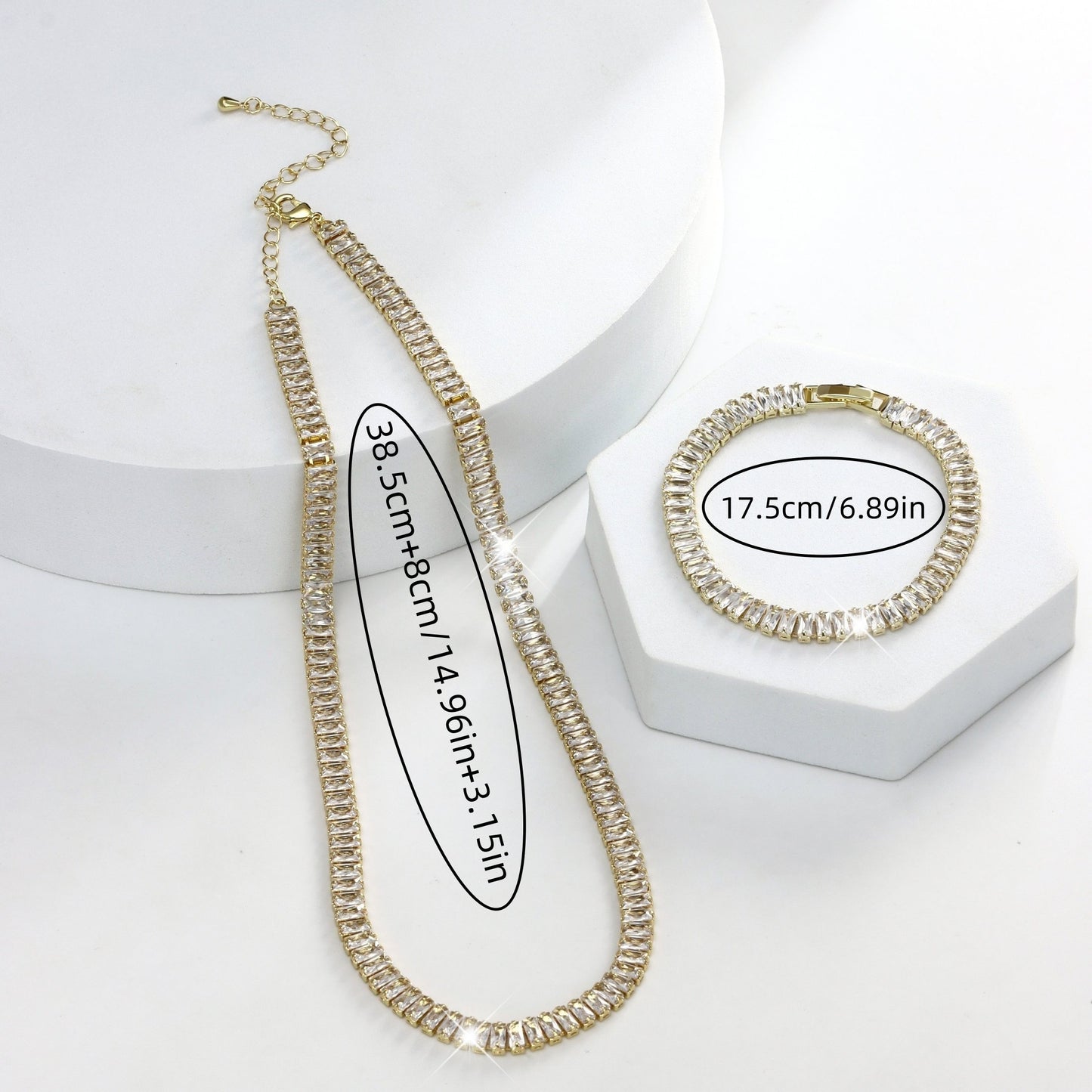 Elegant S925 Silver Bracelet And Necklace Set With Natural Stones