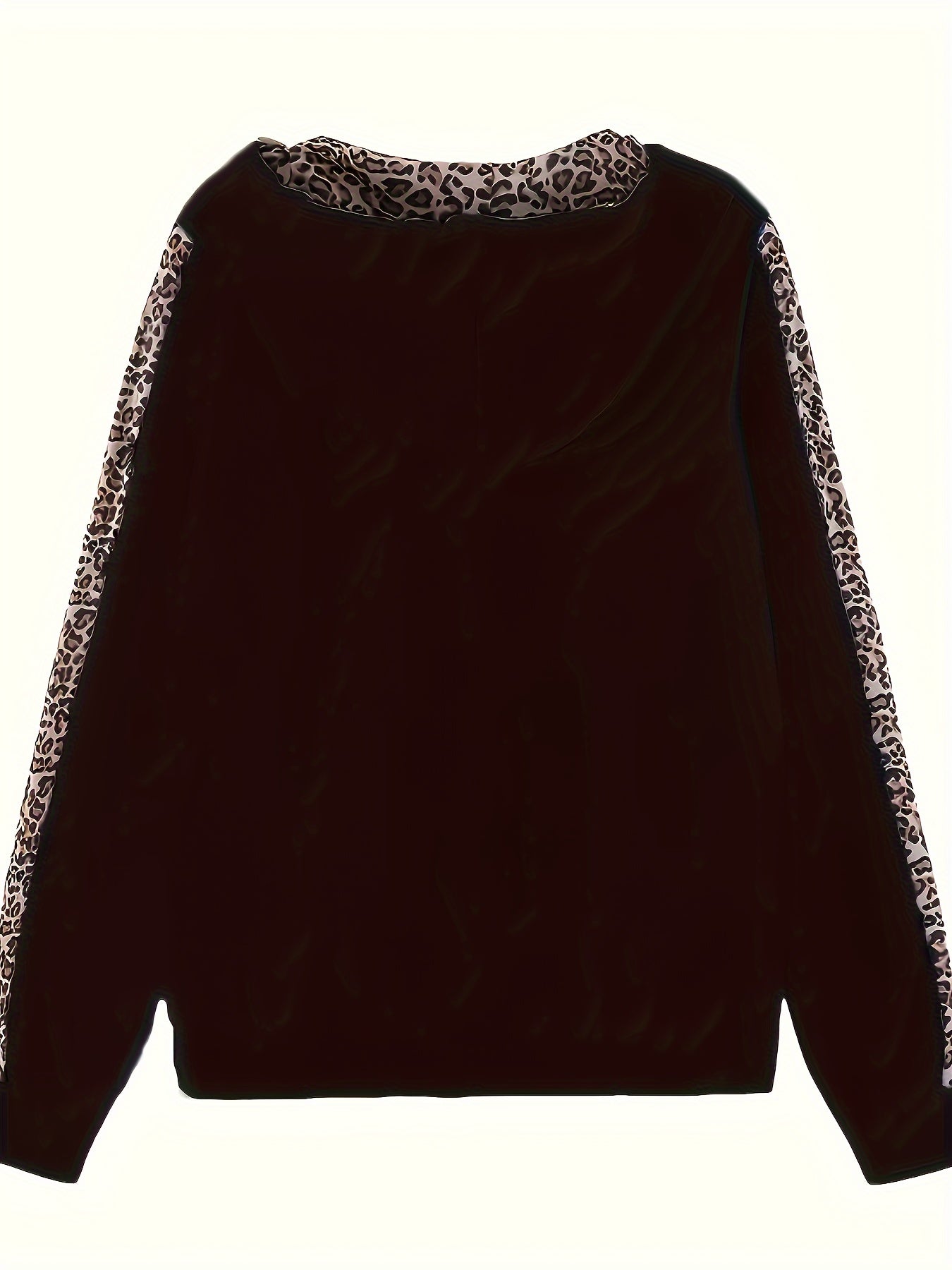 Elegant Leopard Print Two Piece Set With Zip Up Hoodie