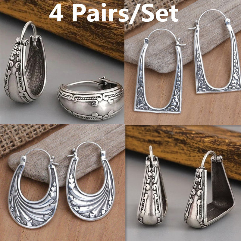 Bohemian Style Women's Unique Pattern Design Jewelry Earrings Set
