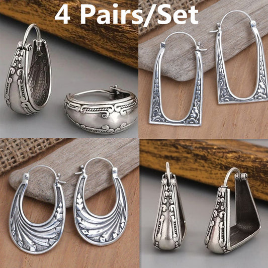 Bohemian Style Women's Unique Pattern Design Jewelry Earrings Set