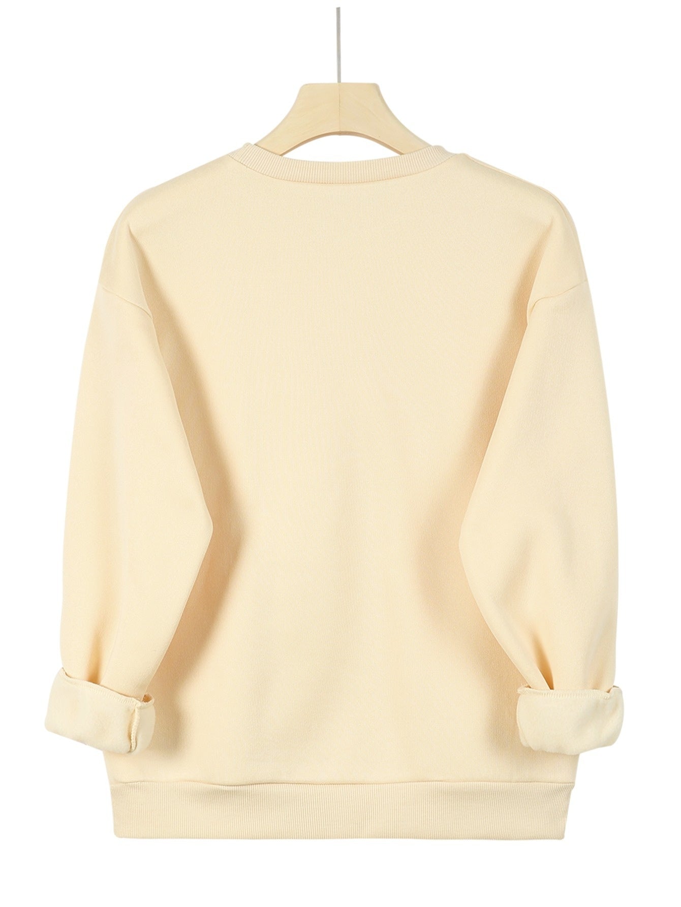 Casual Crew Neck Sweatshirt With Love Letter Graphic Print