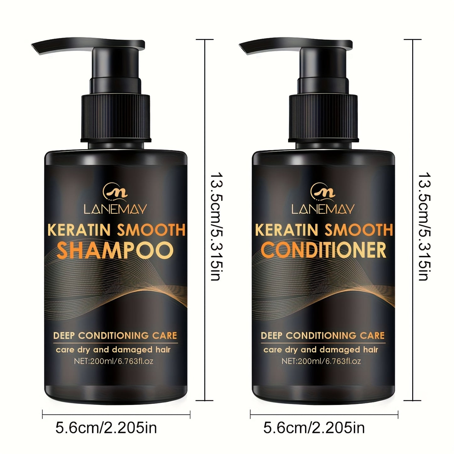 Keratin Smoothing Shampoo Conditioner Set For Healthy Hair