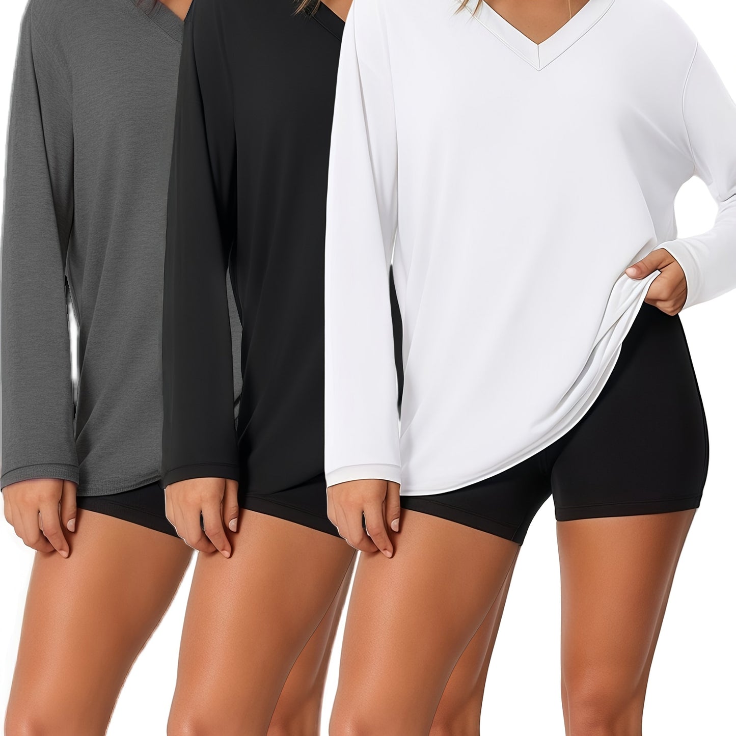 Versatile Women's V-Neck T-Shirt 3-Pack for Everyday Wear