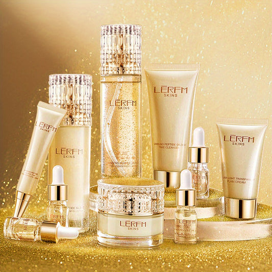 Ginseng Peptide Gilded Time Skincare Set Moisturizing & Balancing Light Beige Low Allergy Suitable for All Light Beige Types Birthday Present Holiday Gift,Gift Set for Women