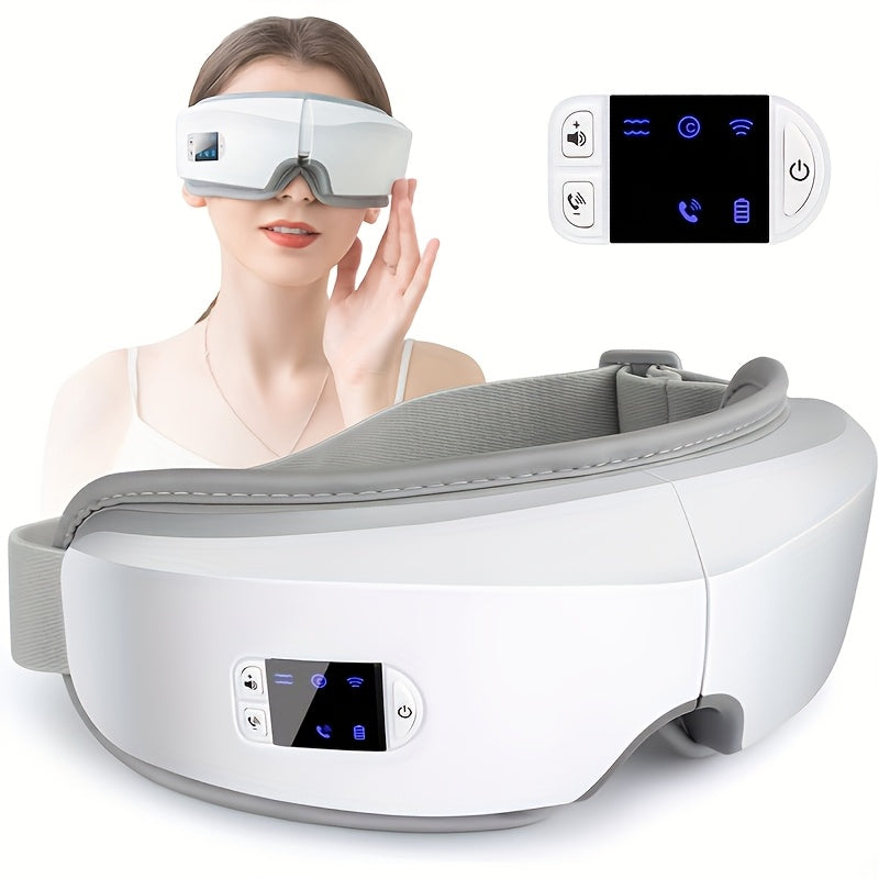 4D Intelligent Eye Massager with Pneumatic And Vibration Massage, Hot Compress, Music, And Various Massage Modes, Portable
