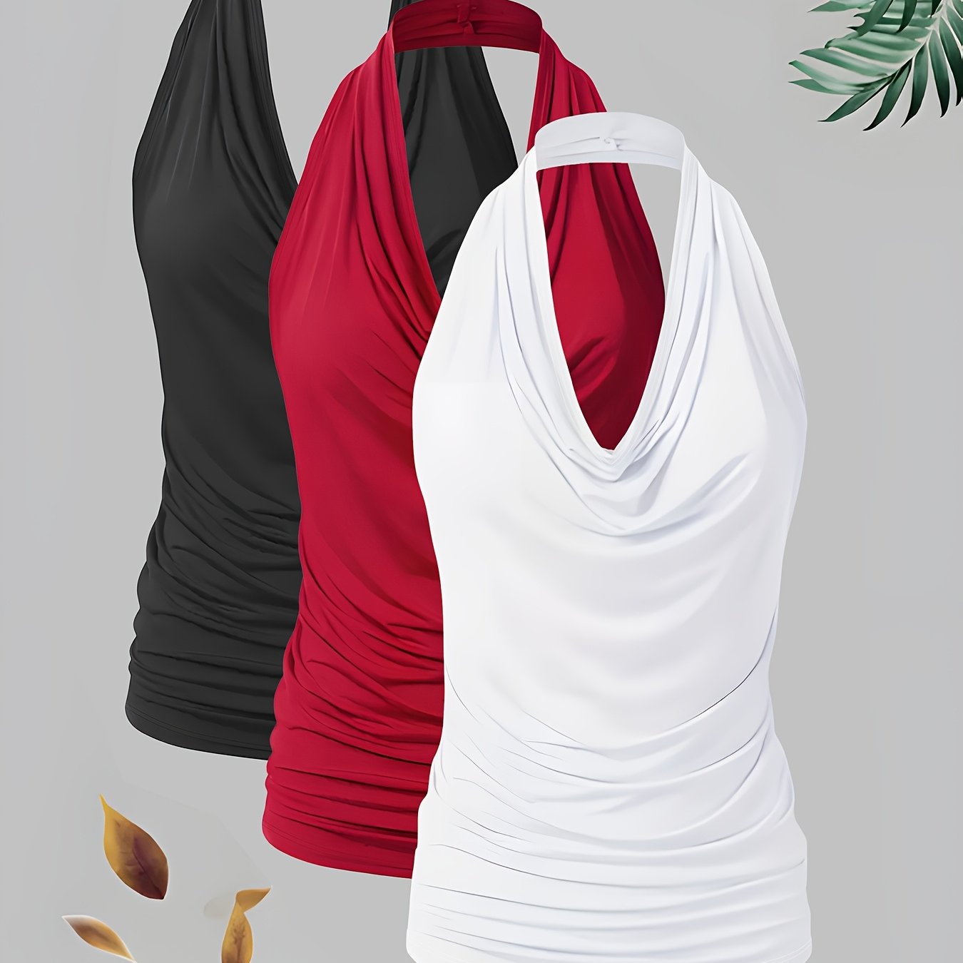 Three Pack Women Sleeveless V Neck Tank Tops For Summer