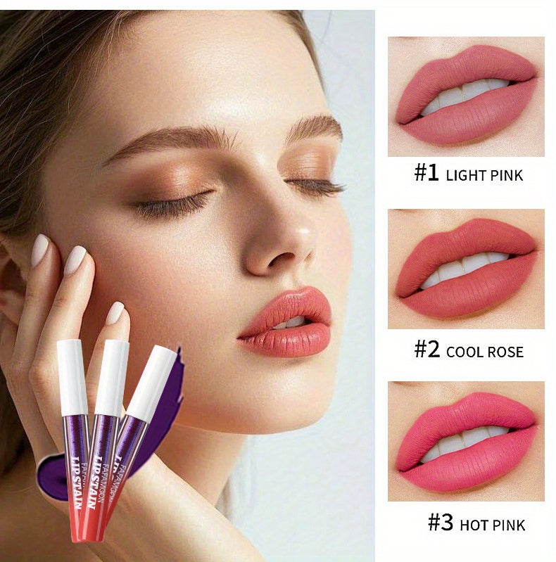 3/ 6pcs SET -Off Matte Lip Stain - Waterproof & Transfer-Proof, Long-Lasting Vegan Formula with High, Smudge-Resistant Lip Tint (6 Colors Set, Overseas Exclusive)