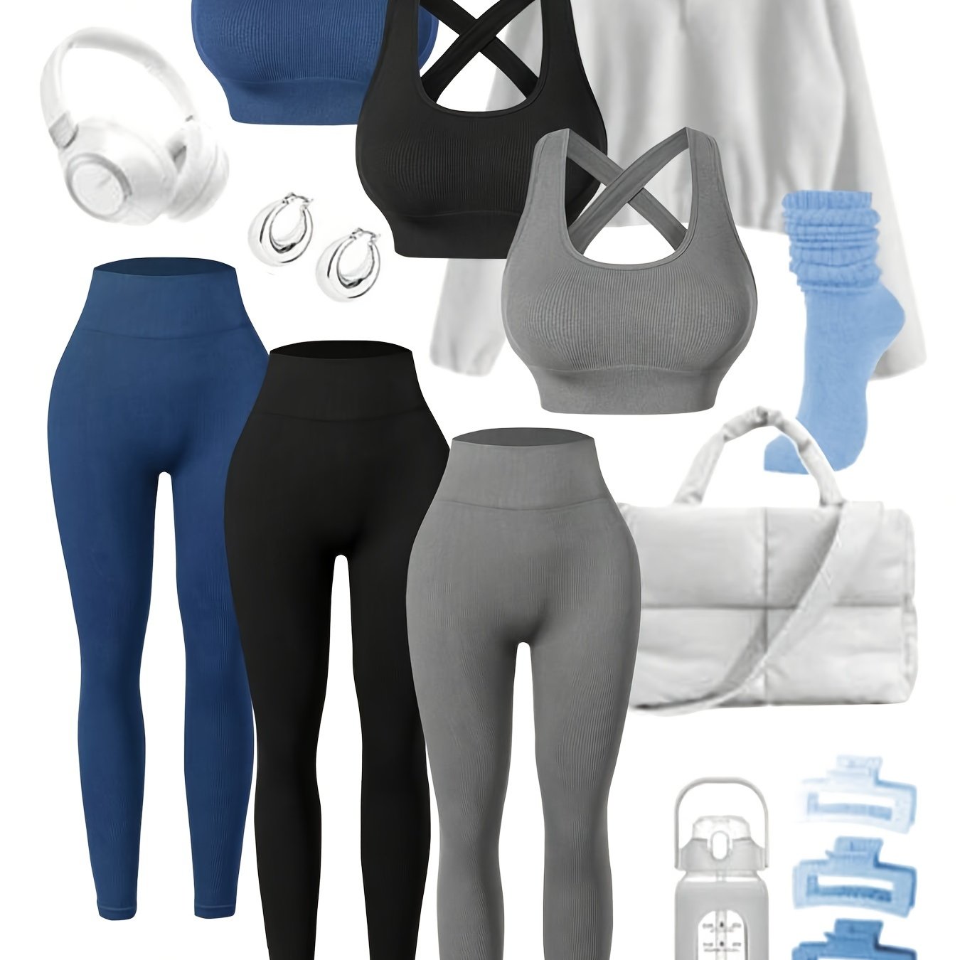 Three Seamless Women's High-Stretch Activewear Sets for Ultimate Comfort