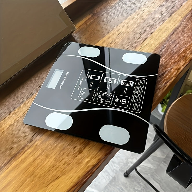400 Pounds/180 Kilograms Digital Body Scale, Intelligent Bathroom Scale with Backlit LED Display Screen, Sturdy Tempered Glass, Compact Size