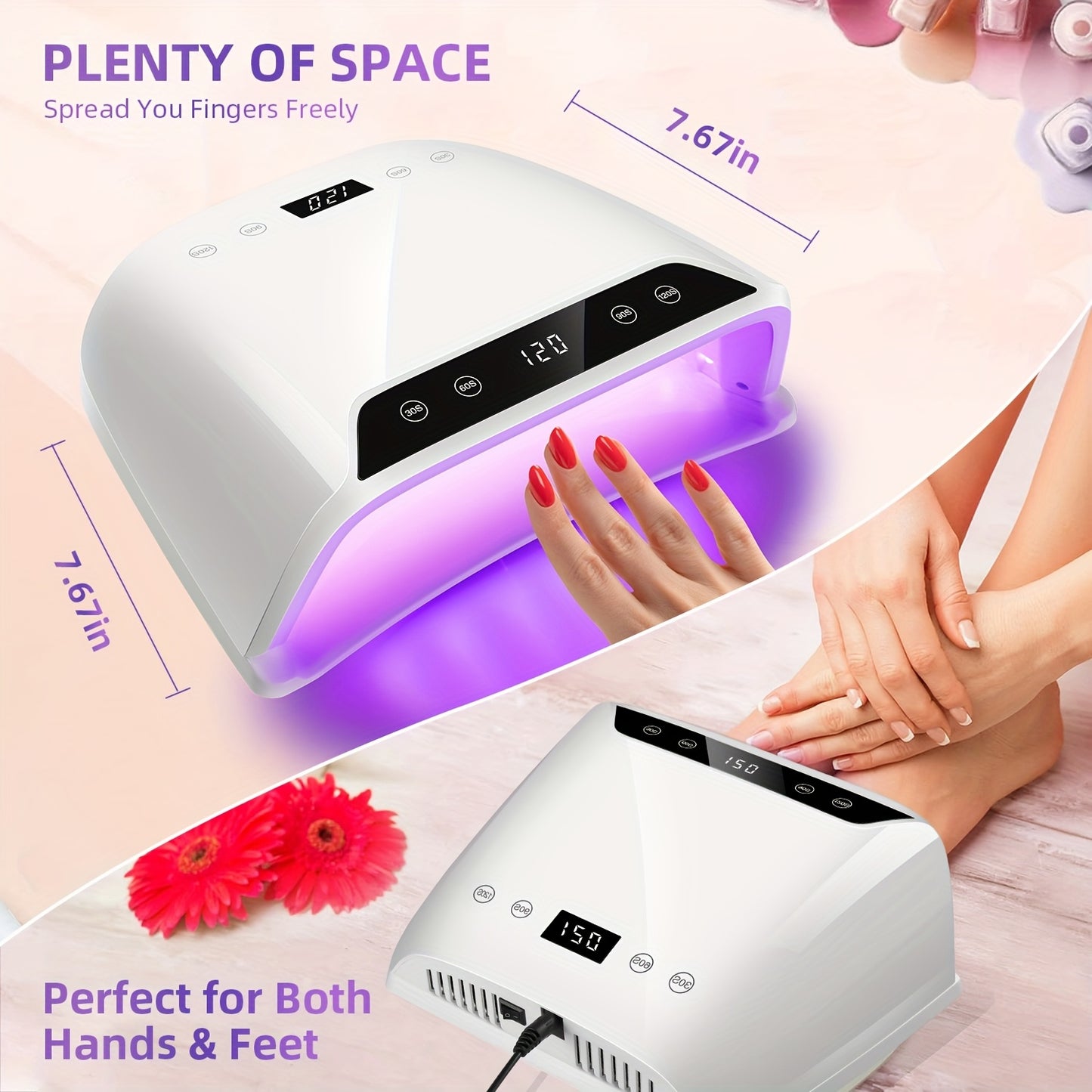 Professional LED Nail Lamp with Timers for Quick Curing