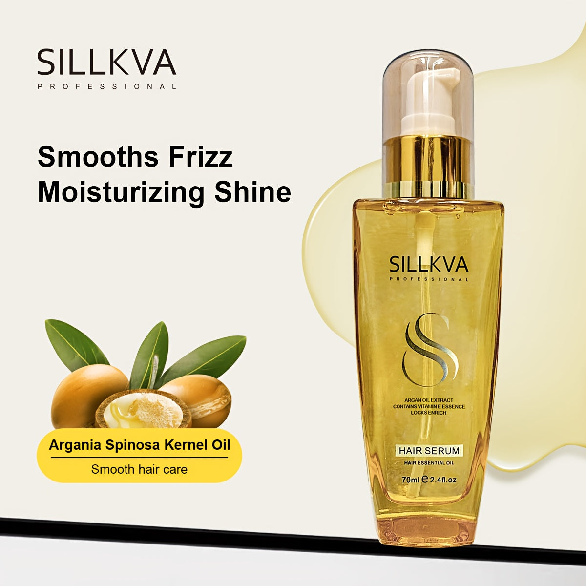 SILLKVA Argan Oil Hair Serum For Dry Damaged Hair Repair