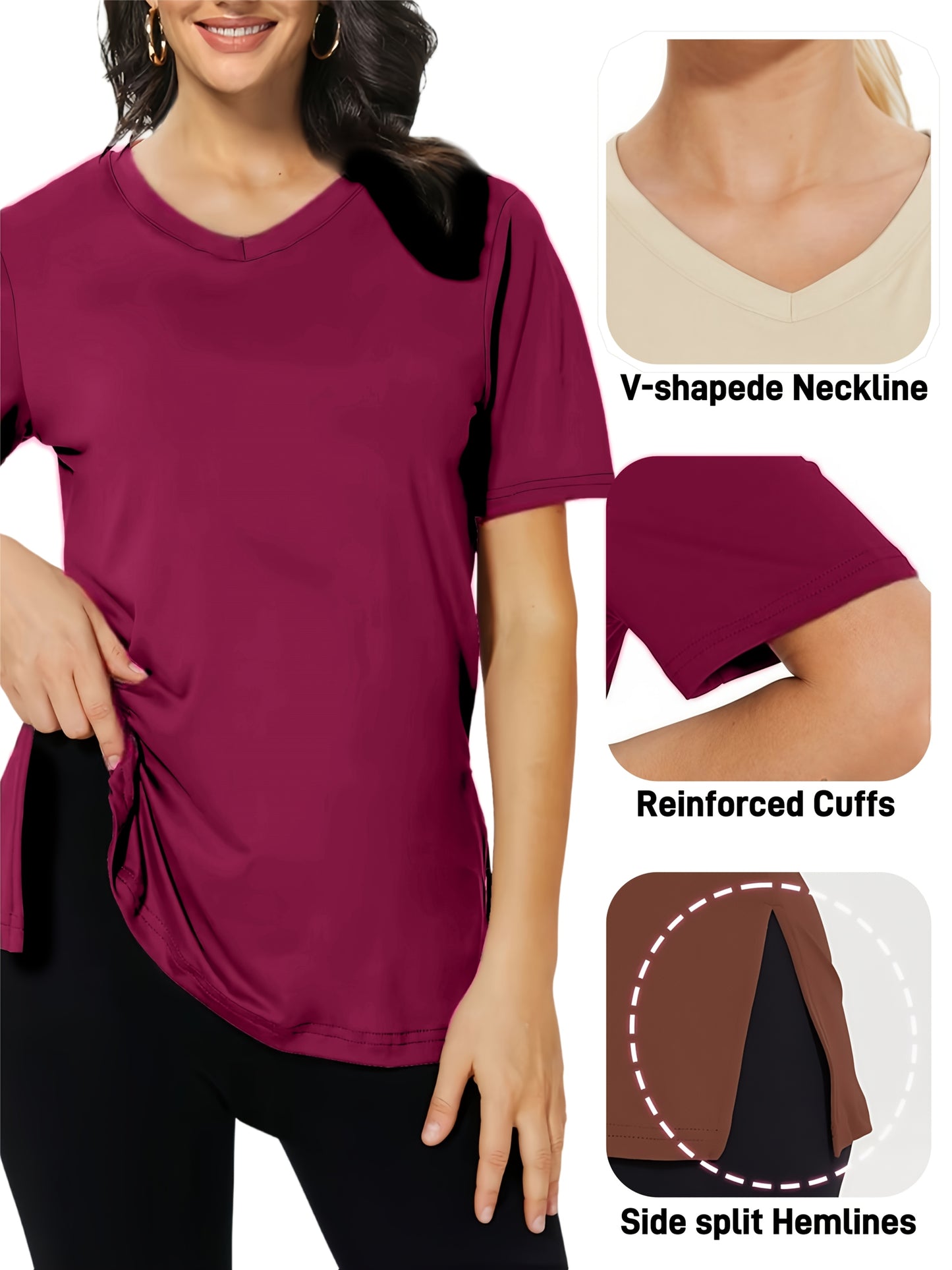 Versatile Women's V-Neck T-Shirt 3-Pack for Everyday Wear