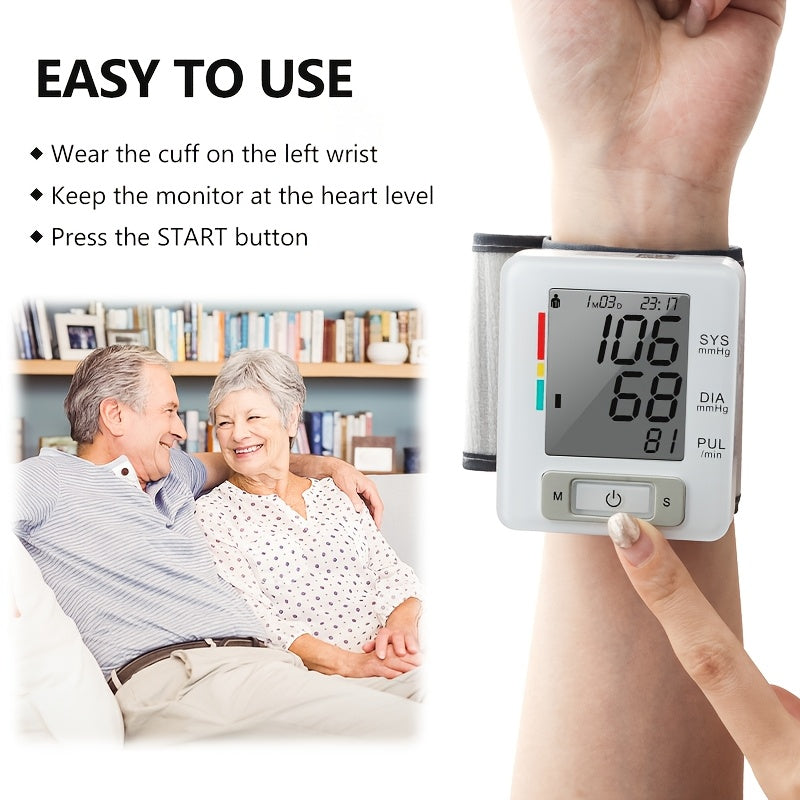 URION Wrist Blood Pressure Monitor with Large LCD Display