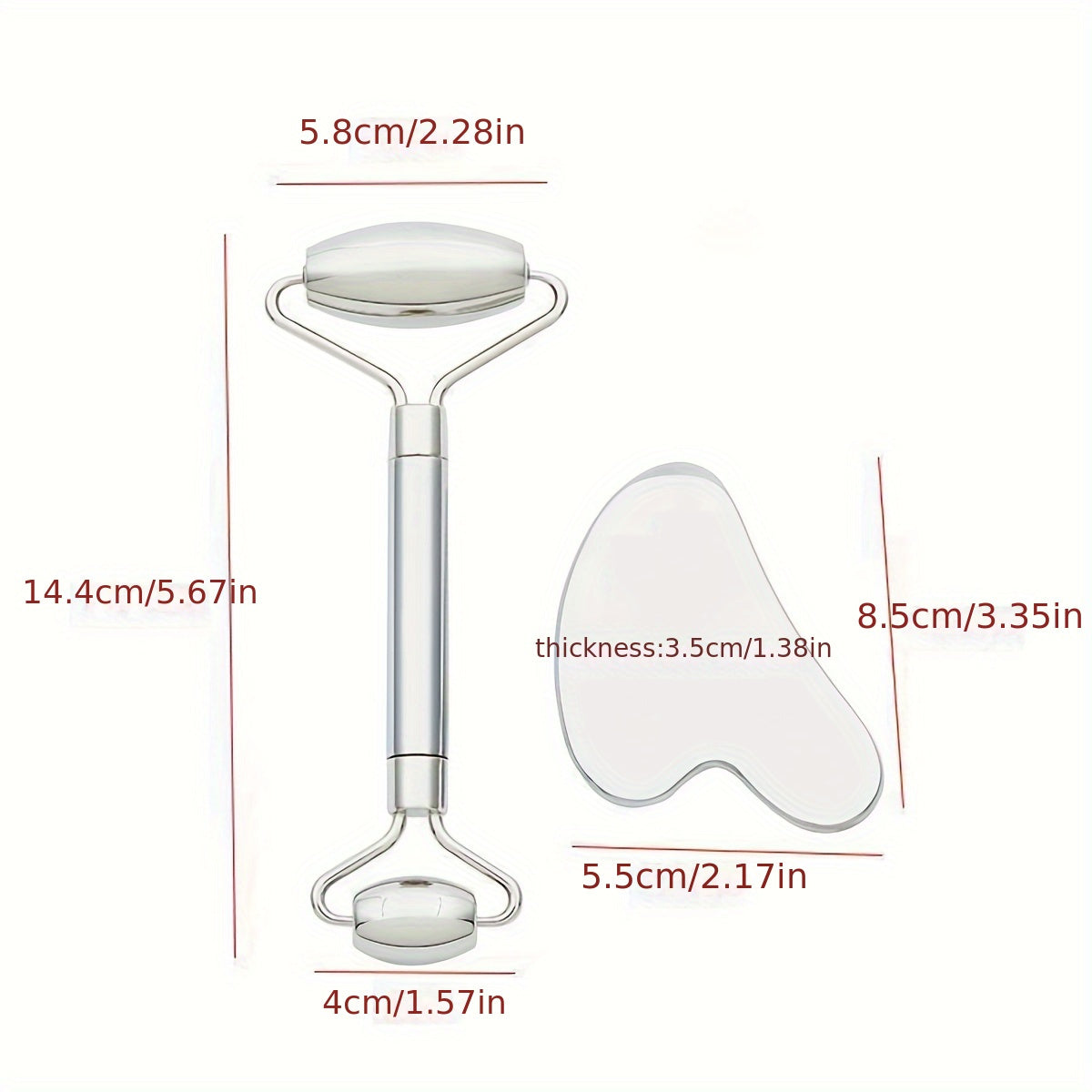 Gua Sha Stainless Steel Facial Tools Set With Heart Massage