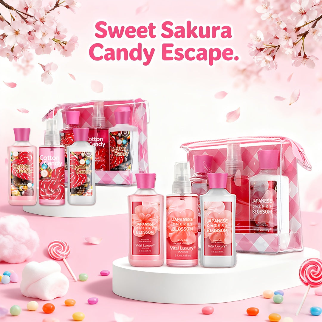 6- Combo Body Care Christmas Gift Set - Includes Shower Gel/Body Lotion/Body Mist, Floral Fragrance Collection: 12-Hour Long-Lasting Scent & Moisturizing, Two Sets Of Six Bottles, The Ideal Christmas Fragrance Gift Set for Mo