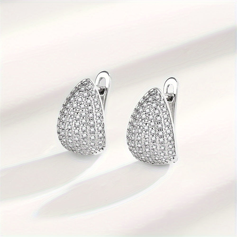Moissanite Water Drop Earrings in Sterling Silver for Couples