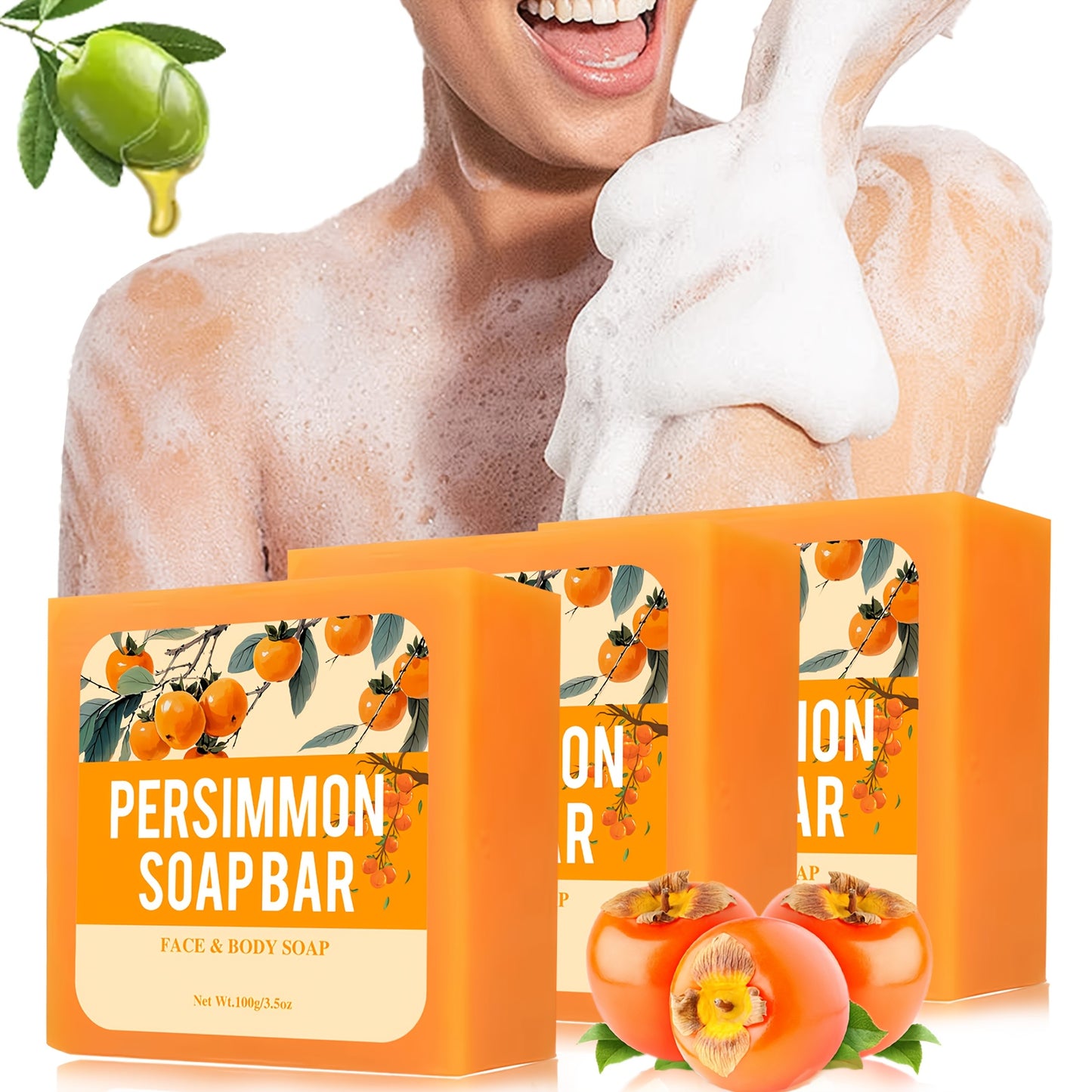 Persimmon Body Soap Bar For Odor Control Moisturizing