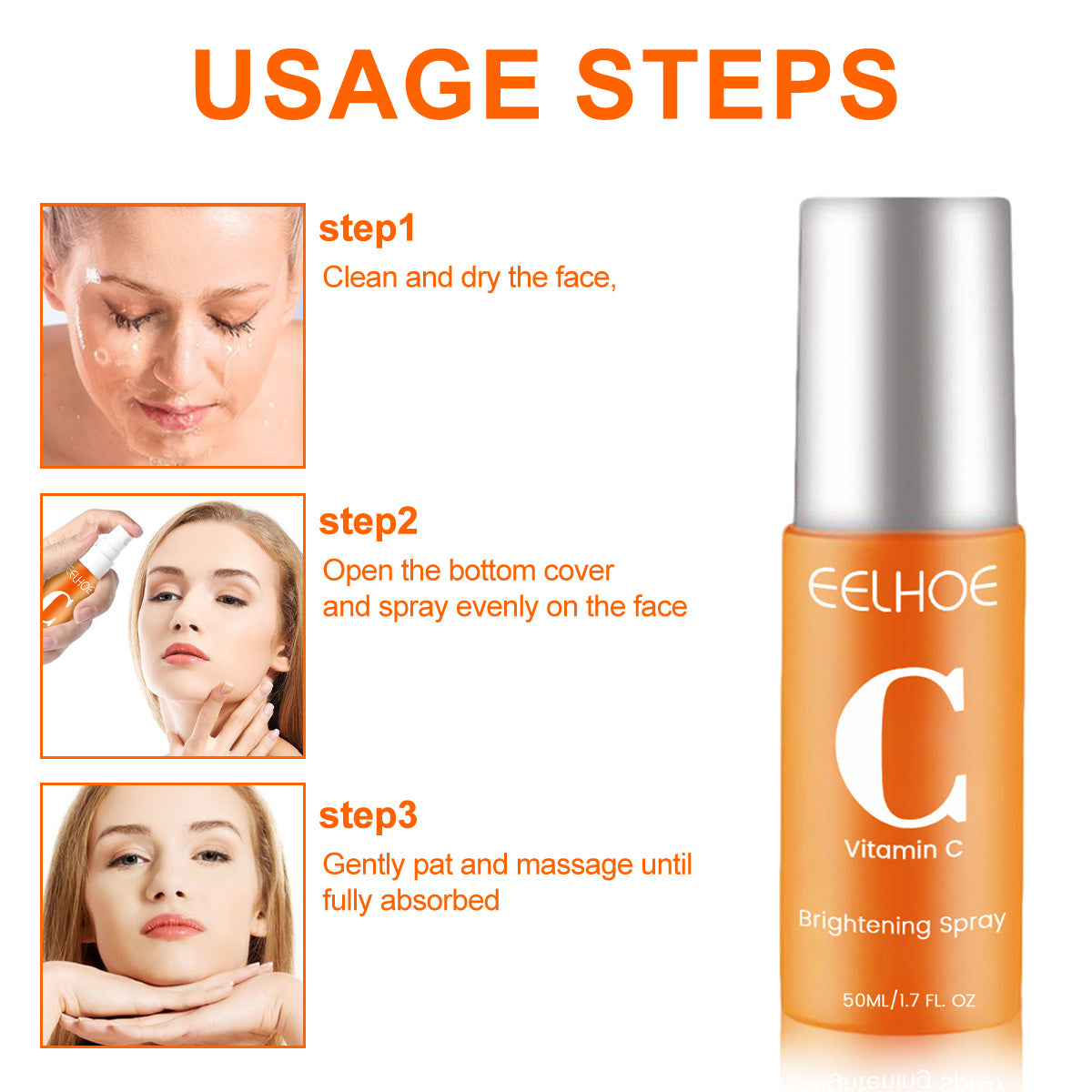 Vitamin C Moisturizing Spray Rich In Vitamin C Hydrating And Moisturizing Light Beige Spray Keeps Away From Dryness Suitable for All Light Beige Types Perfect Christmas Gift