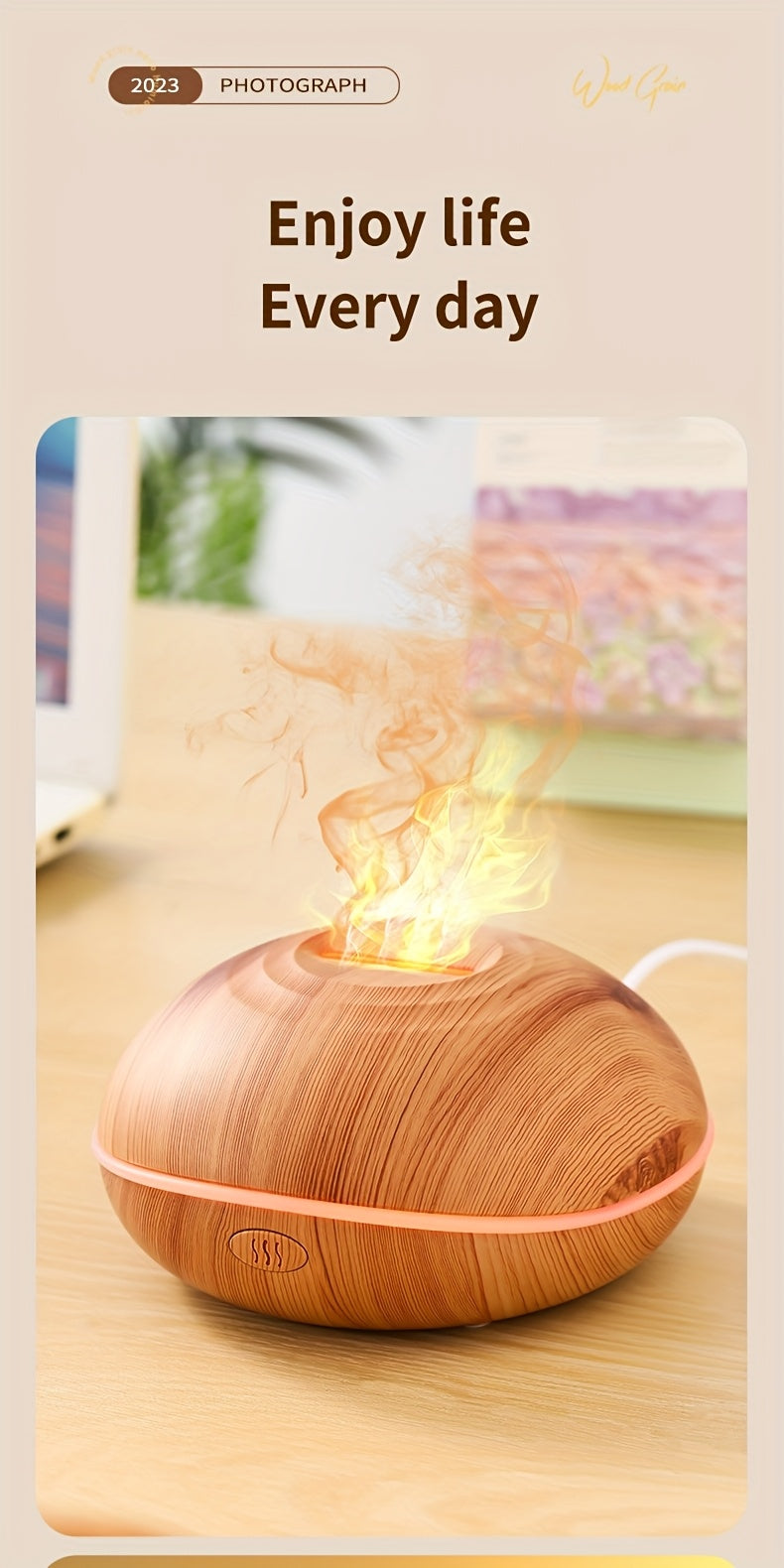Aroma Humidifier with Colorful Lighting and Essential Oil Diffuser