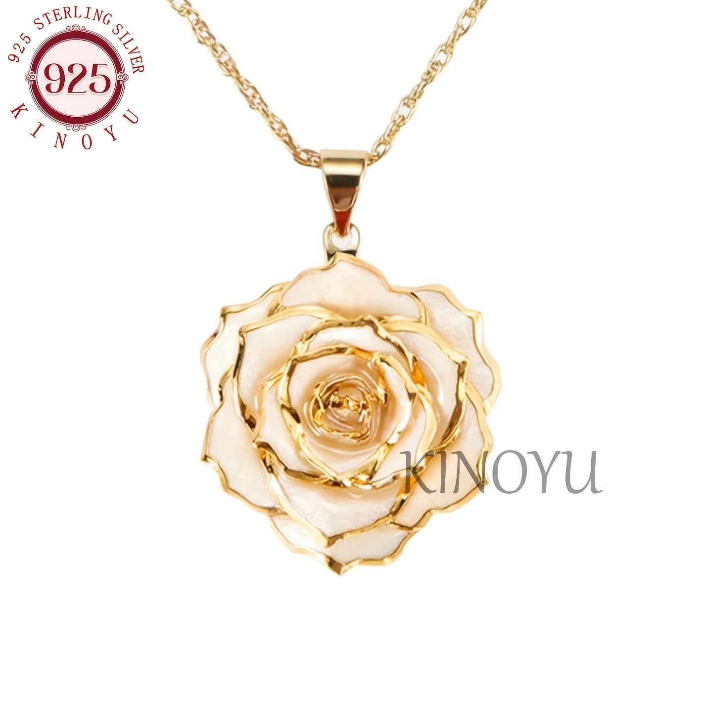 A 925 Silver Women'S Rose Pendant Necklace, High-quality Women'S Jewelry With Unique Design, A Gift For Wedding, Engagement, Valentine'S Day, Birthday And Graduation, A 'S Necklace, A Necklace For Women, A Gift Box