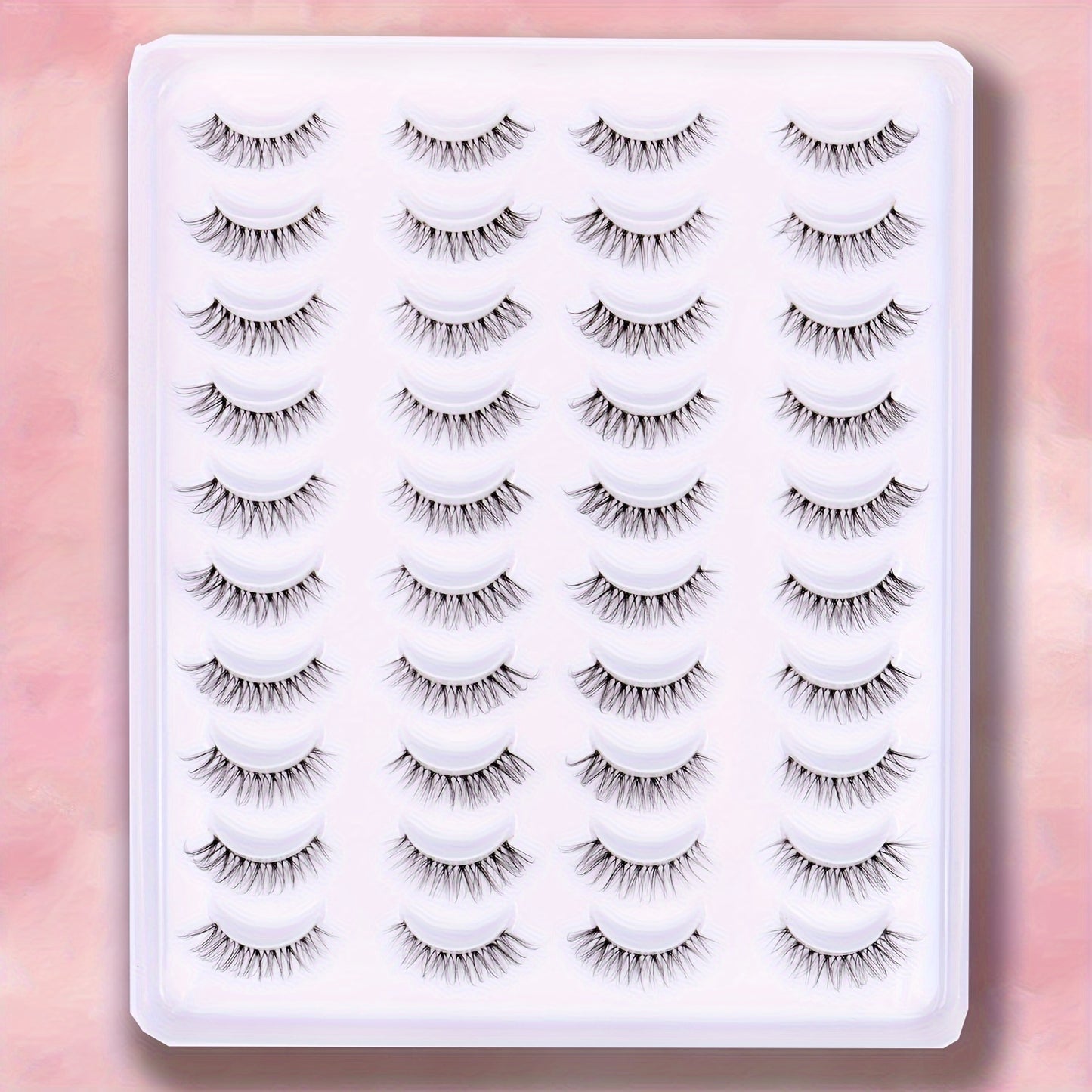 False Eyelashes - Natural, Long with Transparent Stem